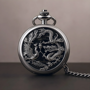 Montre à Gousset "Dragon & Phénix" - Sculpture Mythique
