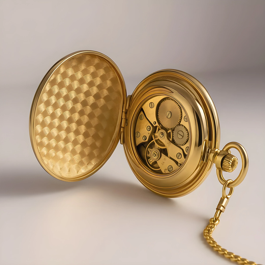 Montre à Gousset "Céleste" - Phase de Lune & Mécanique Apparente