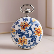 Montre à Gousset "Bleu Royal" - Porcelaine & Squelette Mécanique
