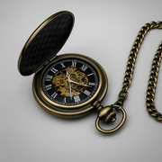 Montre à Gousset "Le Machiniste" - Squelette Bronze & Cadran Noir