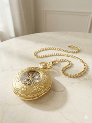 Montre à Gousset "Viking" – Mouvement Mécanique Squelette – Style Vintage