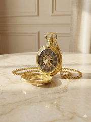 Montre à Gousset "Viking" – Mouvement Mécanique Squelette – Style Vintage