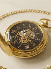 Montre à Gousset "Viking" – Mouvement Mécanique Squelette – Style Vintage